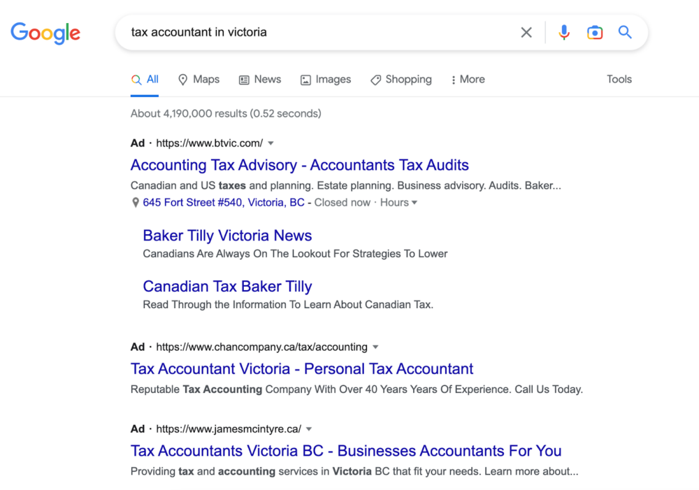 Google ads for accountants